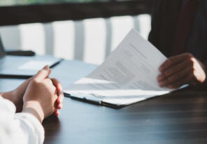 insurance concept Businessman negotiating contract and offering insurance