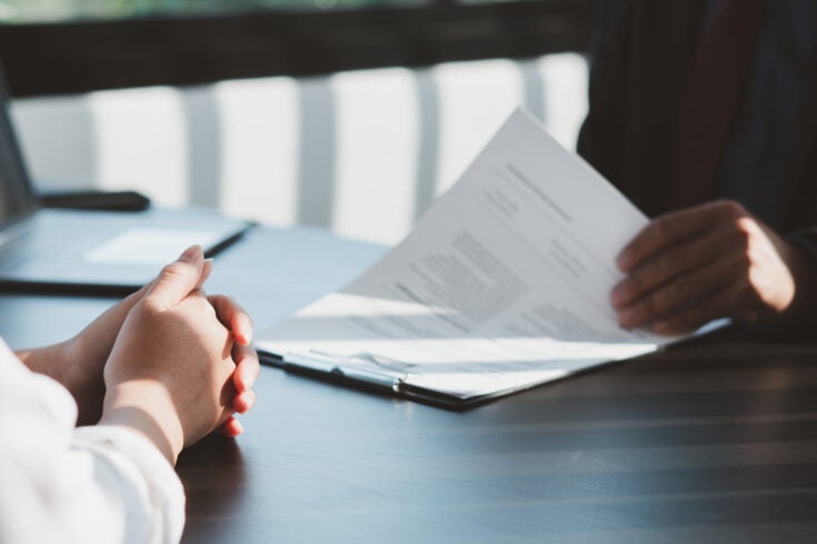 insurance concept Businessman negotiating contract and offering insurance