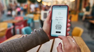 BNPL Buy now pay later online shopping service on smartphone. Online shopping. Paying after delivery. Complete the payment after purchase at no added cost. Payment after credit check. Easy way to shop online. Afterpay service
