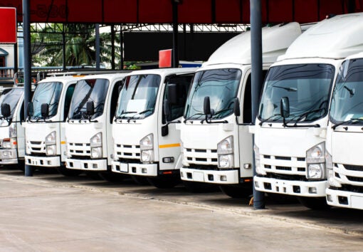 Used trucks car parked in showroom