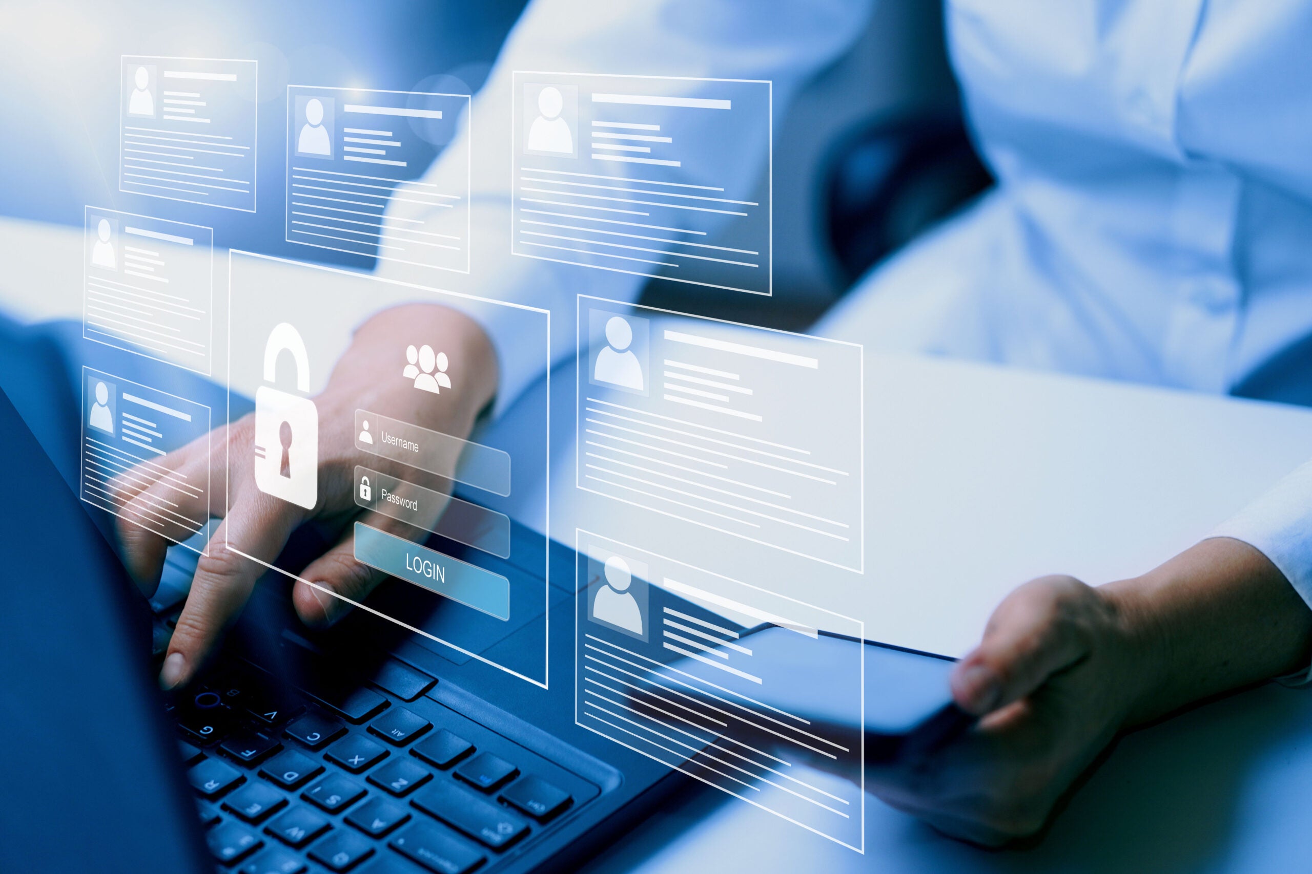 Cyber, personal data and information security. Internet and networking security system concept. Cyber, personal data and information security. Internet and networking security system concept.