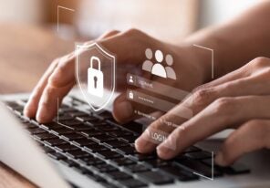 hands typing, image of cybersecurity